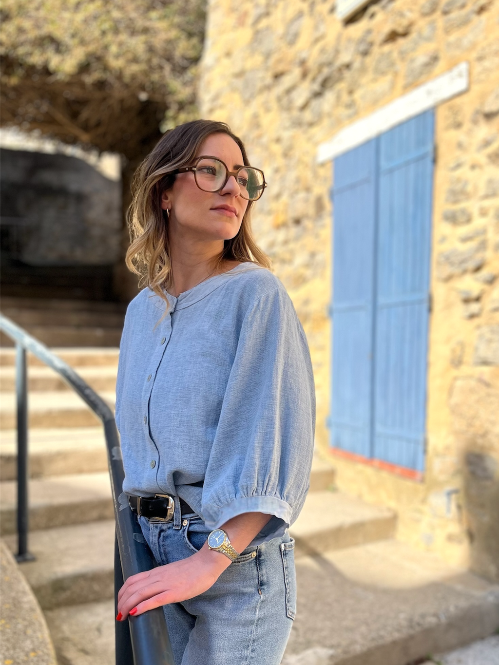 Blouse Julie bleu clair