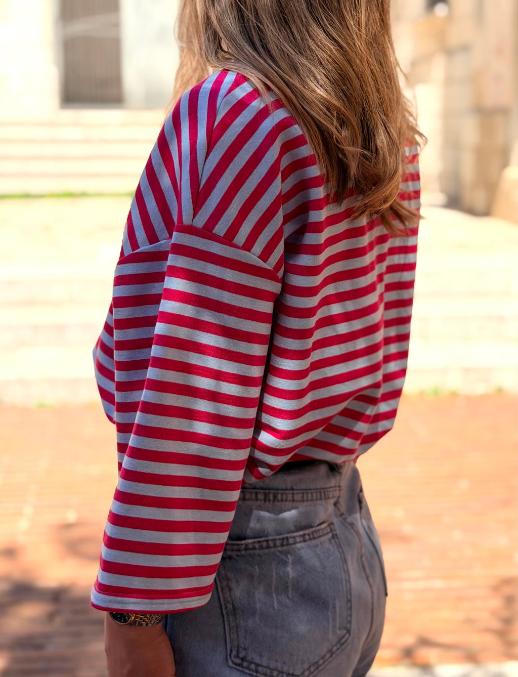 Sweat Rayé Romy rose