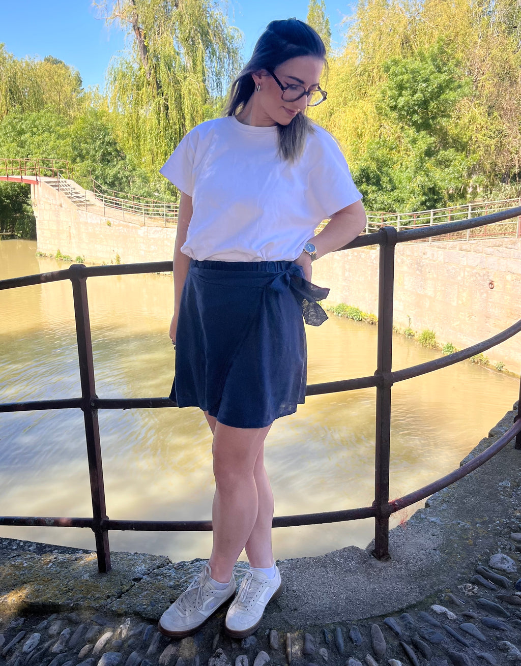 Jupe bleue marine Romane