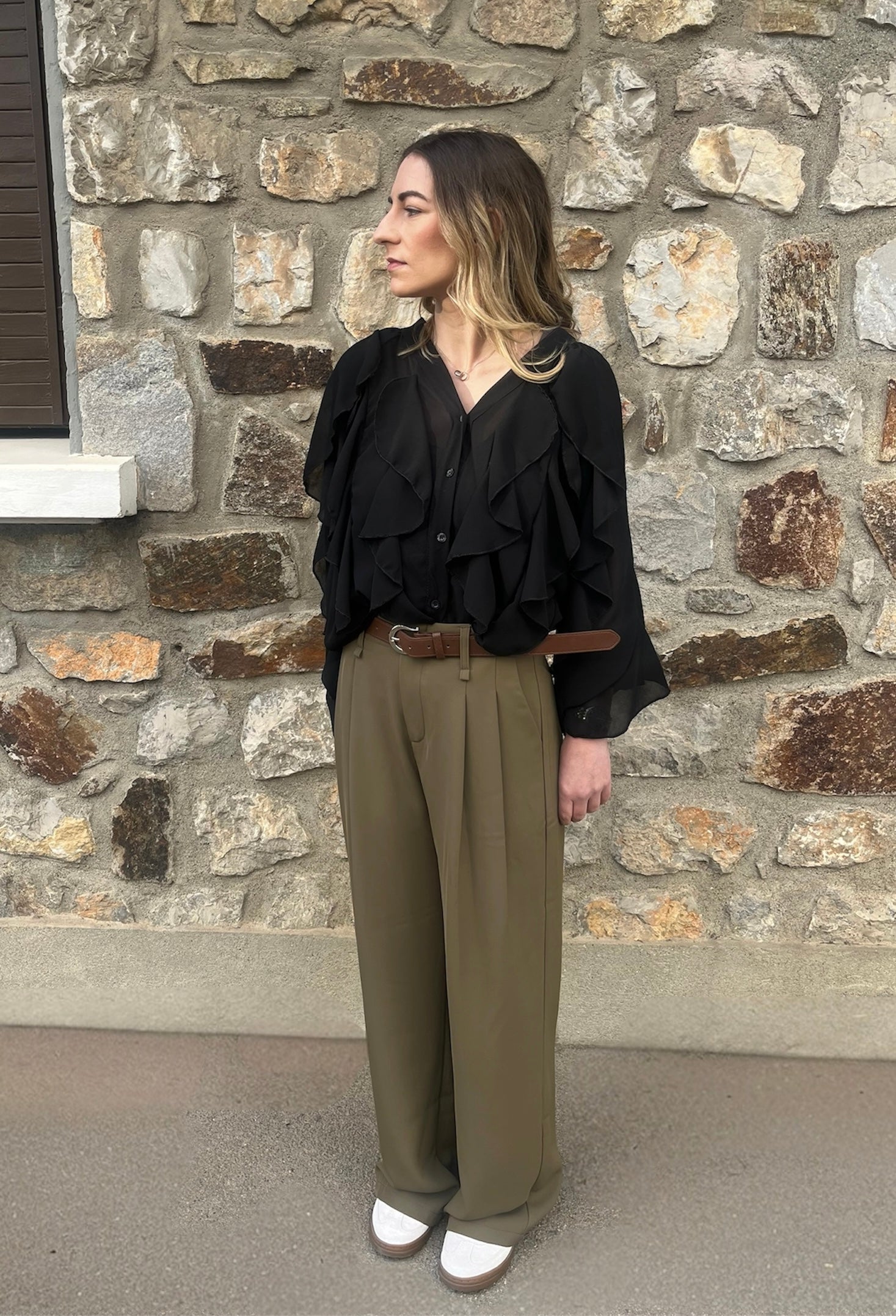 Pantalon Fluide Kaki