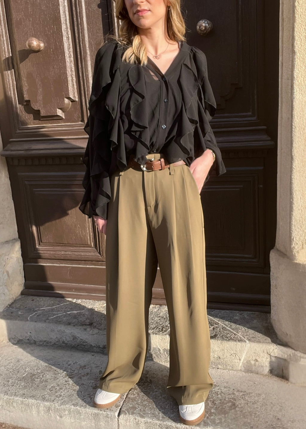 Pantalon Fluide Kaki