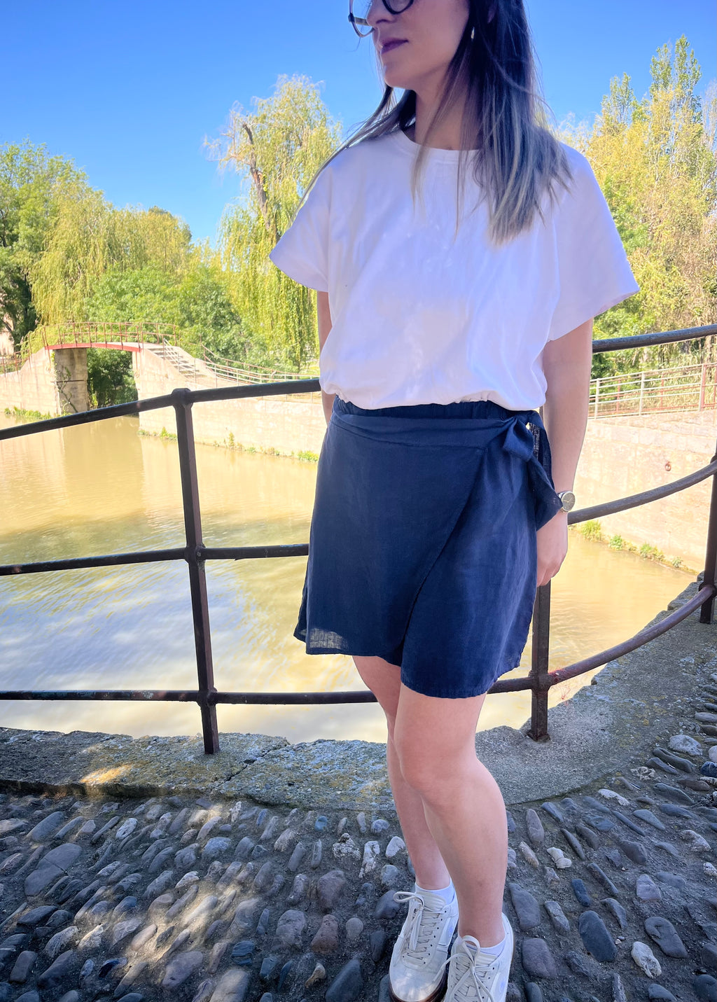 Jupe bleue marine Romane