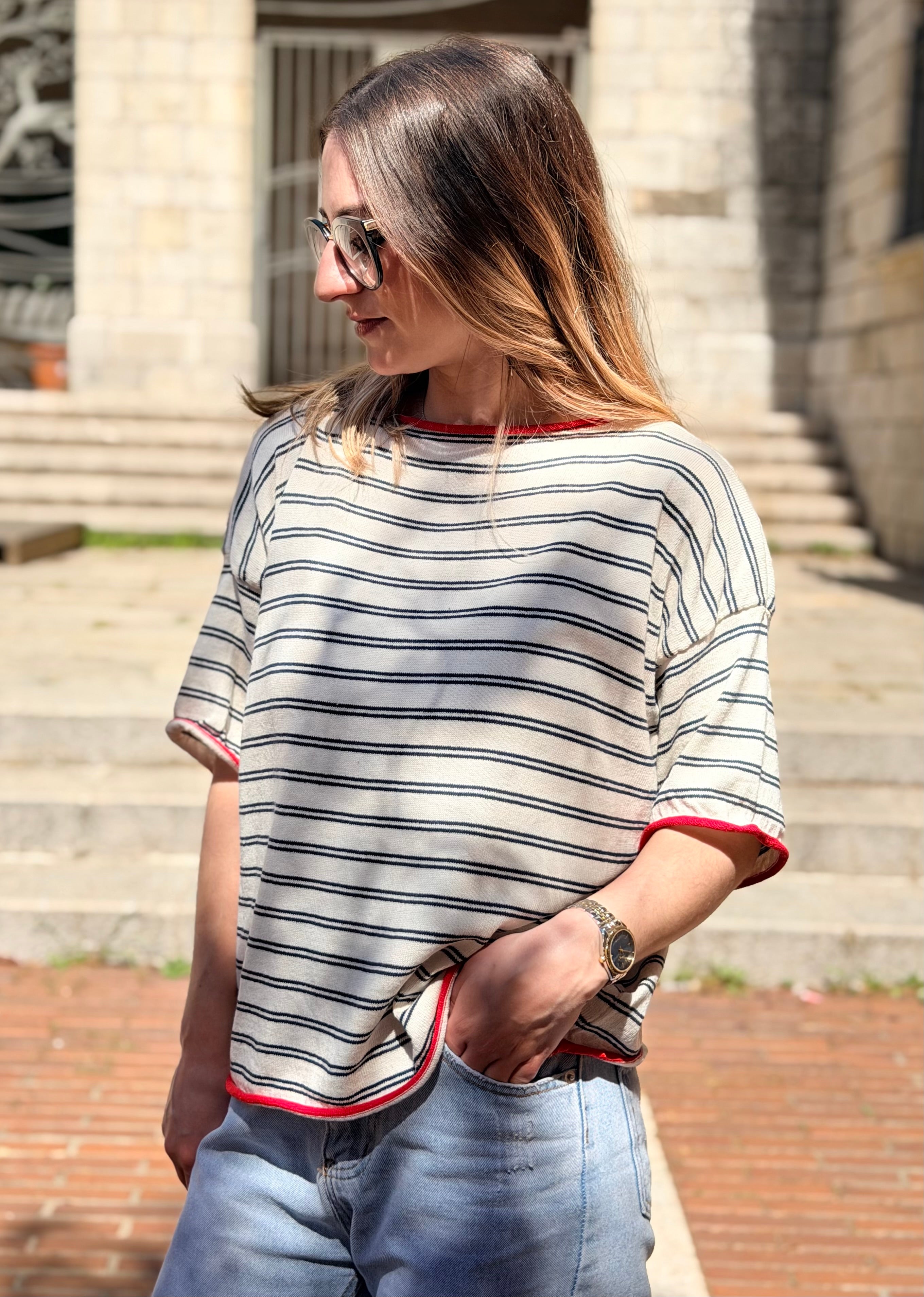 Tee shirt maille fine Lana blanc