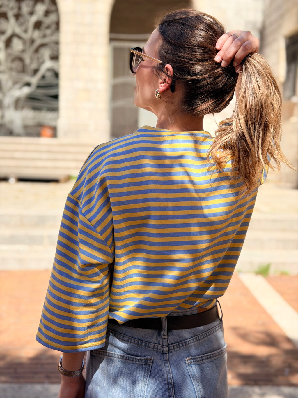 Sweat rayé Romy jaune