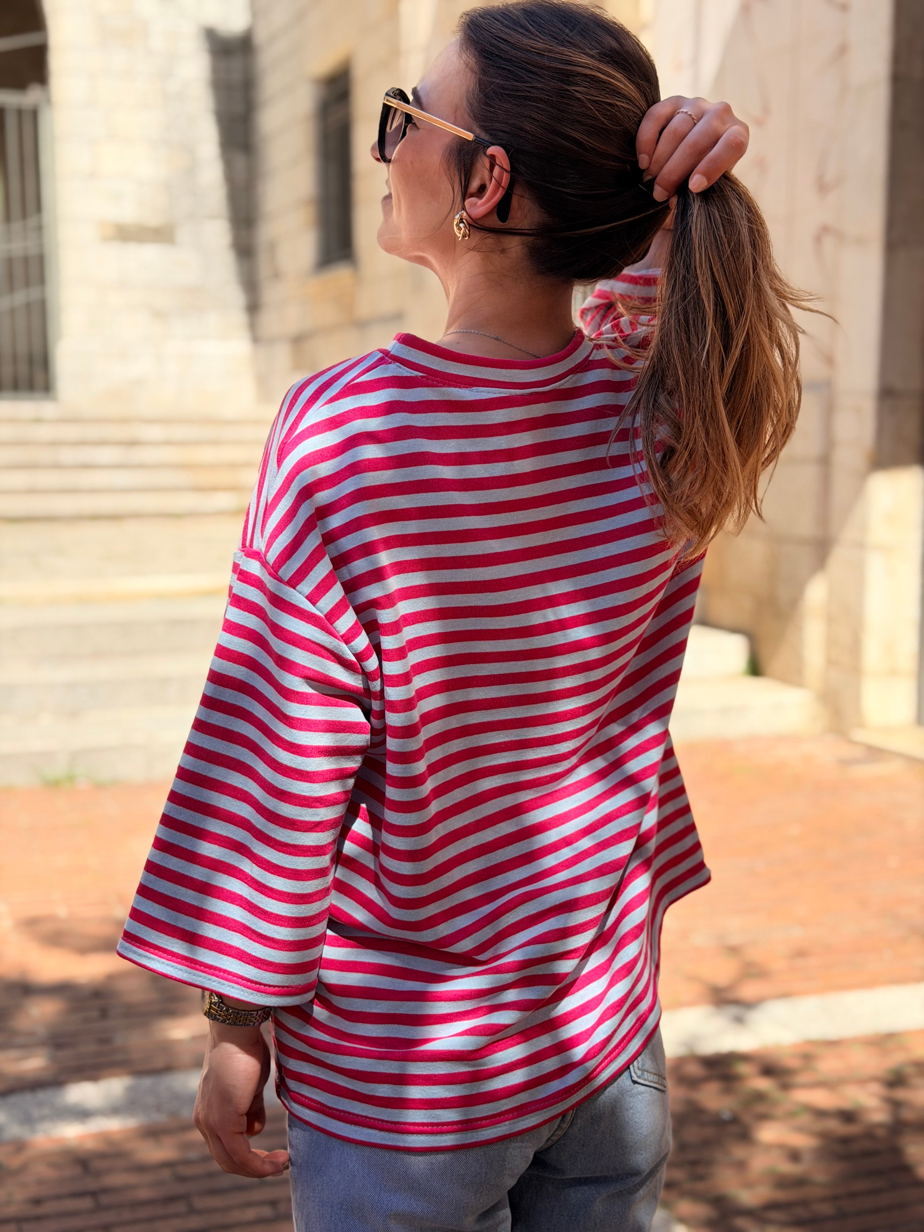 Sweat Rayé Romy rose