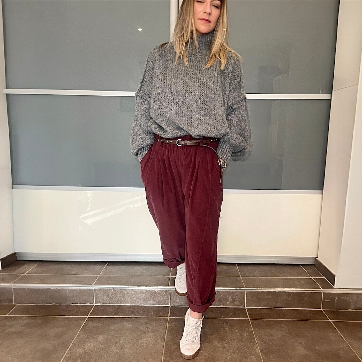 Pantalon en Velours Fin